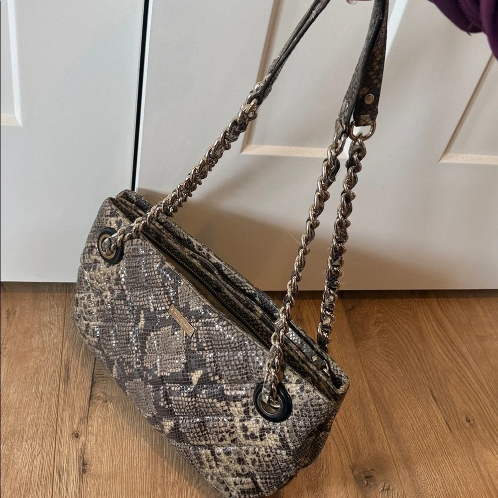 Kate Spade Chic Snakeskin Pattern Shoulder Bag purse quilted handbag designer - Picture 4 of 12